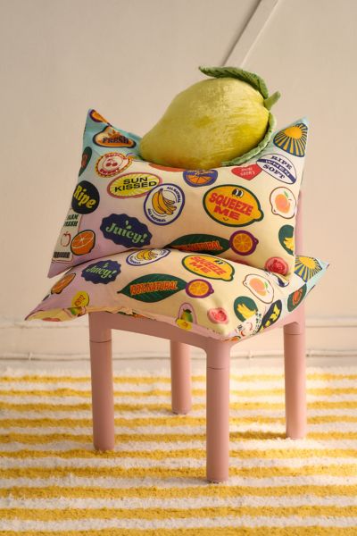 Ensemble de taie d'oreiller à motif d'autocollants de fruits