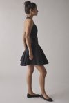 Glamorous Black Basque Waist Halter Mini Dress