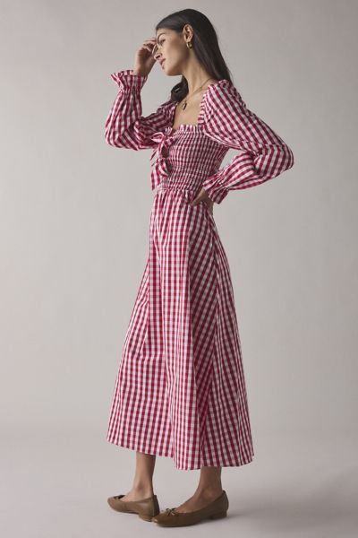 Sister Jane Cindy Check Bow Strap Midi Dress | Urban Outfitters