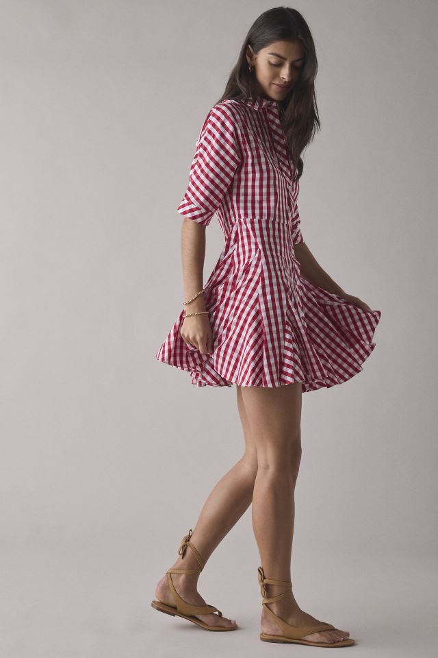 Glamorous Cherry Gingham Cotton Shirt Mini Dress #1