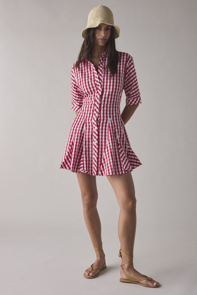 Glamorous Cherry Gingham Cotton Shirt Mini Dress #3