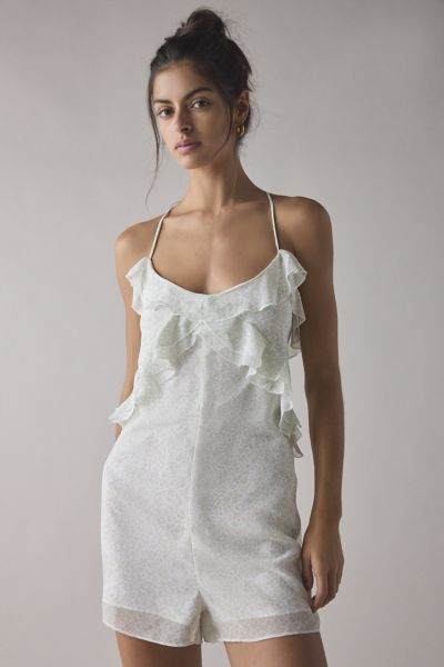 Out From Under Lounge Around Waffle Knit Fairisle Romper