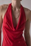 UO Alana Cowl Halter Slip Mini Dress