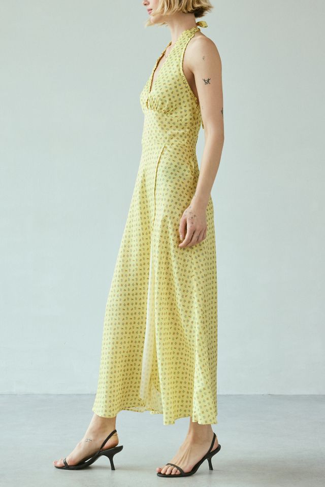 Kimchi Blue Blossom Halter Satin Slip Midi Dress #2