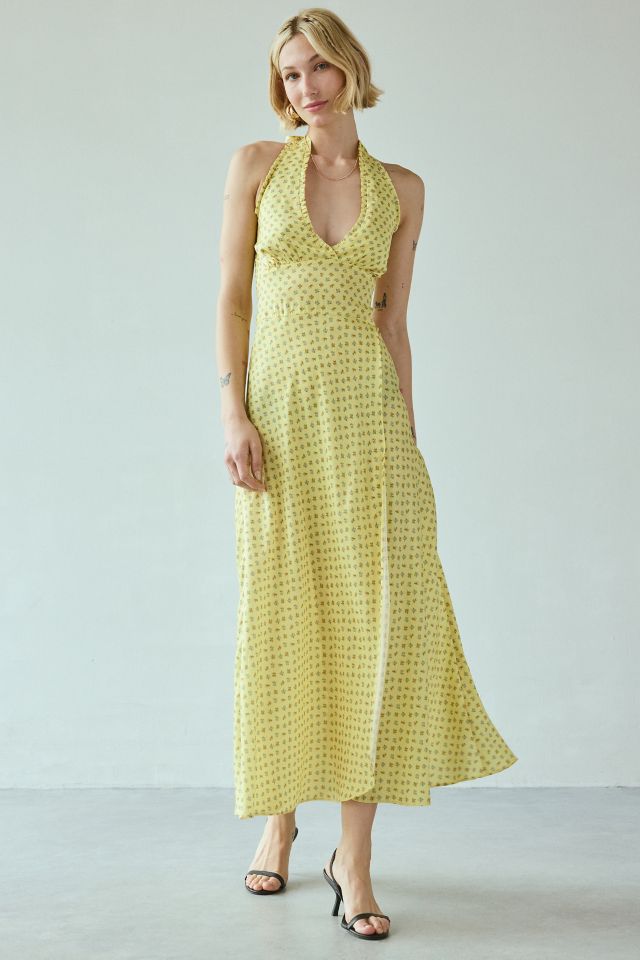 Kimchi Blue Blossom Halter Satin Slip Midi Dress #5