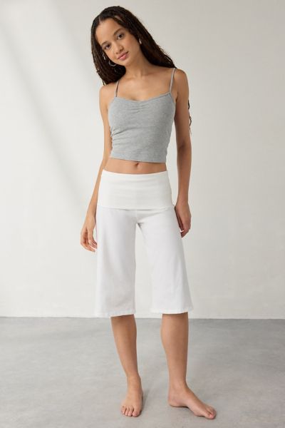 Out From Under Bec Wide Leg Yoga Short In White, Women's At Urban Outfitters In White