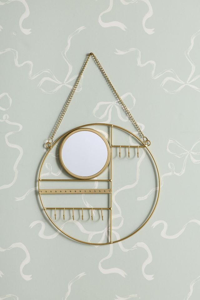 Round Mirror Hanging Jewelry Organizer #2