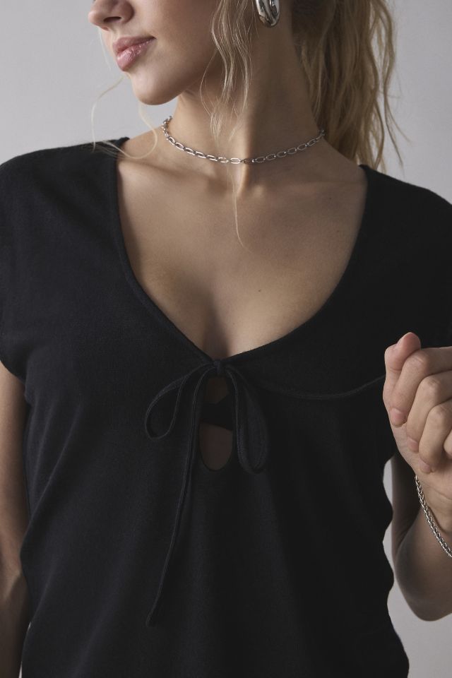 UO Zoe Keyhole Scoop Neck Cropped Top #2