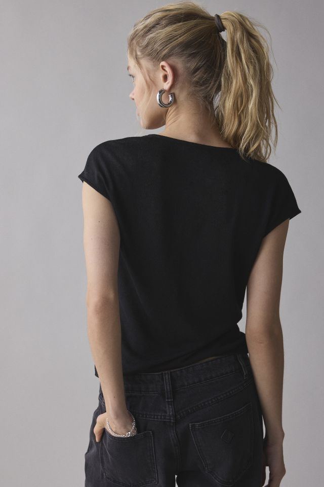 UO Zoe Keyhole Scoop Neck Cropped Top #3