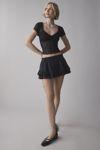 Kimchi Blue Anabella Textured Sheer Mesh Lettuce-Edge Top
