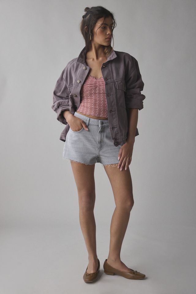 Kimchi Blue Anabella Textured Sheer Mesh Lettuce-Edge Top #1