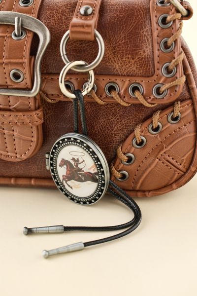 Bolo Tie Pendant Mirror Keychain