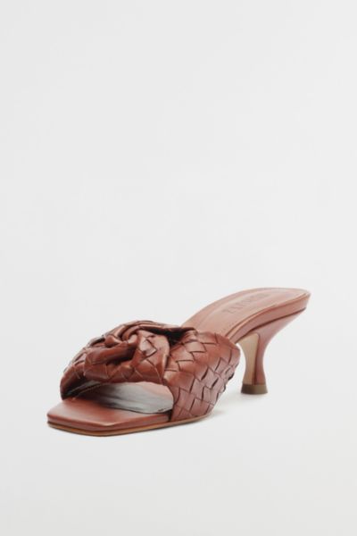 SCHUTZ KAREENA KNOT MULE HEEL IN BROWN, WOMEN'S AT URBAN OUTFITTERS 