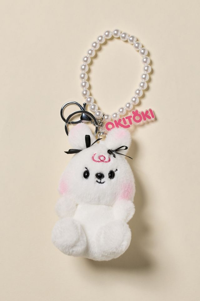 Okitoki Blushing Bunny Pearl Plushie Keychain #1