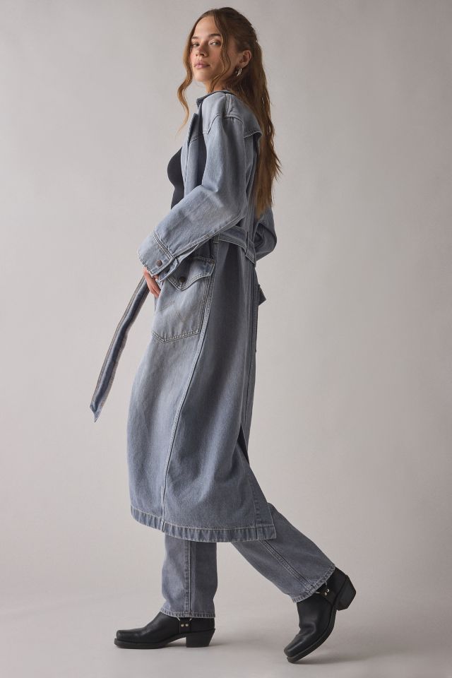 Wrangler Long Denim Trench Coat #1