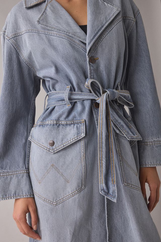 Wrangler Long Denim Trench Coat #3