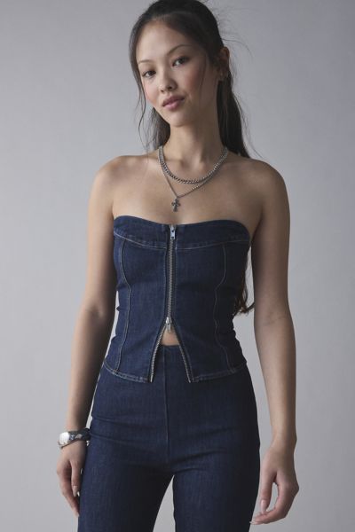 Jaded London Ash Faux Leather Corset Top | Urban Outfitters