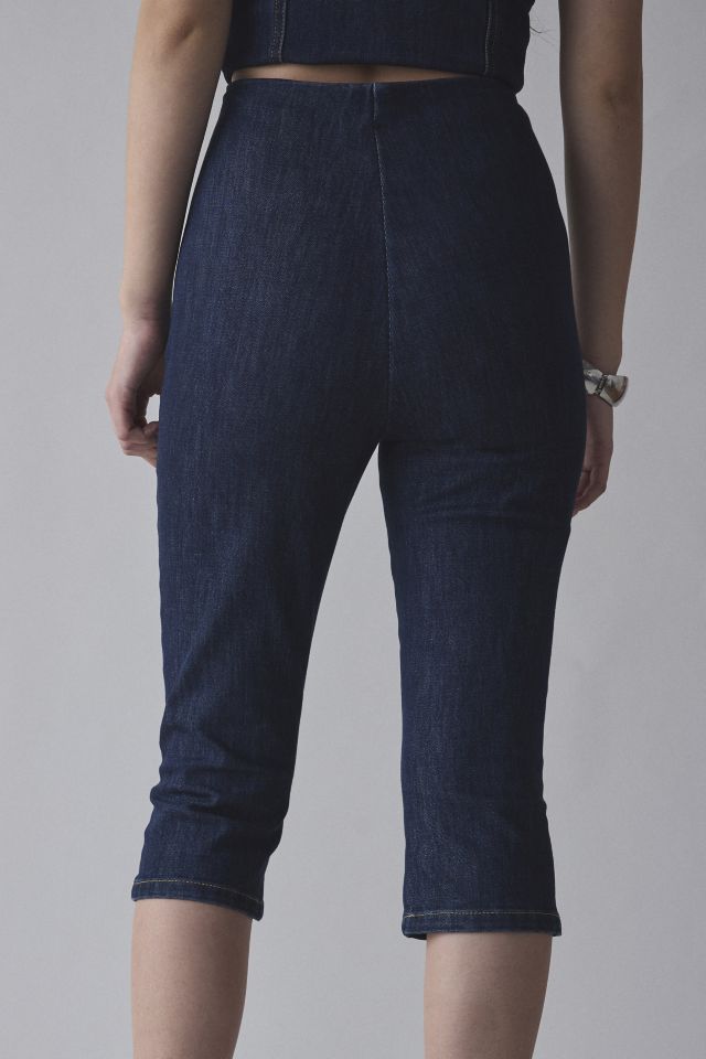 【Raucohouse】Bray capri denim pants Vetinee Women Ripped Jeans Womens Capris with Pockets Summer