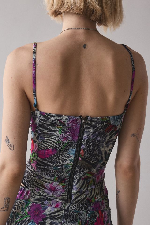 by.DYLN Jesse Printed Semi-Sheer Mesh Keyhole Tank Top #3