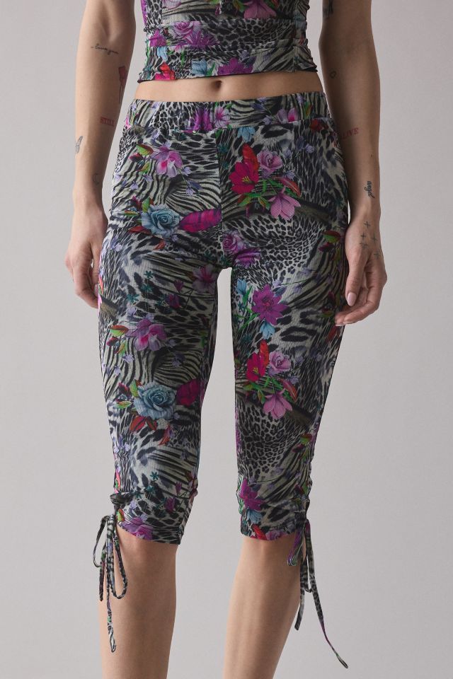 by.DYLN Jesse Printed Semi-Sheer Mesh Capri Pant #1