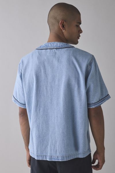 GUESS JEANS Denim Baseball Shirt