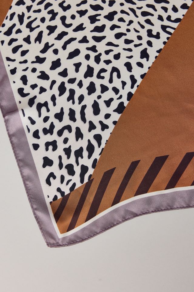 Striped Animal Print Mix Silky Bandana #2