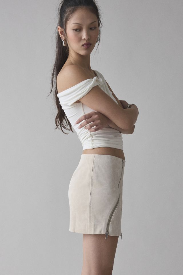 by.DYLN Domenica Snakeskin Embossed Faux Leather Mini Skirt #2