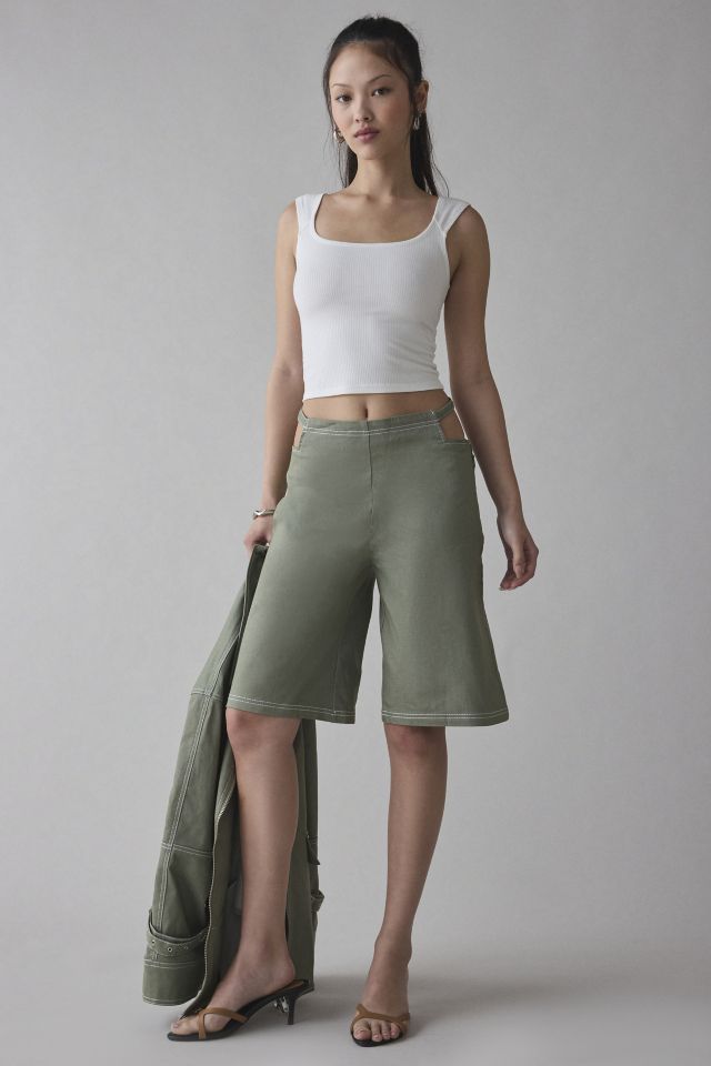 by.DYLN Rhomona Cutout Belted Canvas Jort #2