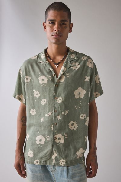 The Critical Slide Society Splatter Floral Pattern Short Sleeve Shirt