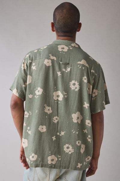 The Critical Slide Society Splatter Floral Pattern Short Sleeve Shirt