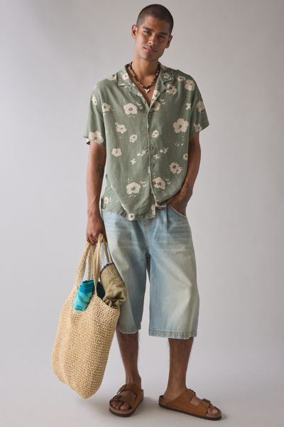 The Critical Slide Society Splatter Floral Pattern Short Sleeve Shirt