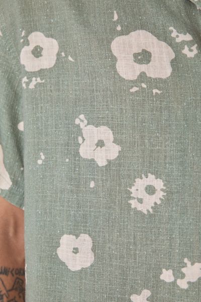 The Critical Slide Society Splatter Floral Pattern Short Sleeve Shirt