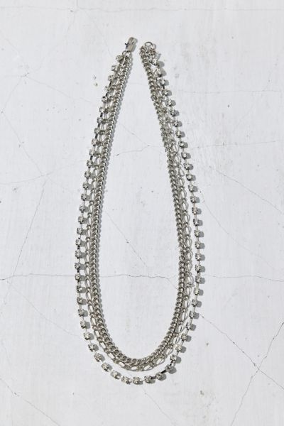 Rhinestone Stainless Steel Layered Necklace
