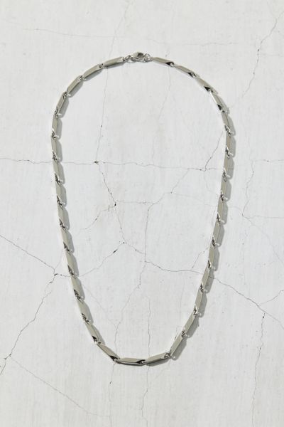 Urban Outfitters Angular Stainless Steel Chain Necklace In Silver, Men's At  In Silver
