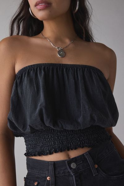 UO Maris Ruched Bubble Tube Top Product Page