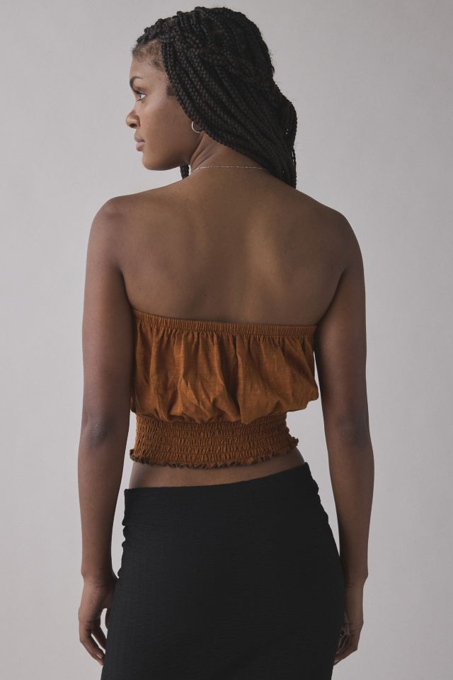 UO Maris Ruched Bubble Tube Top #3