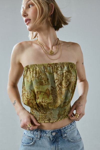 UO Maris Ruched Bubble Tube Top Product Page