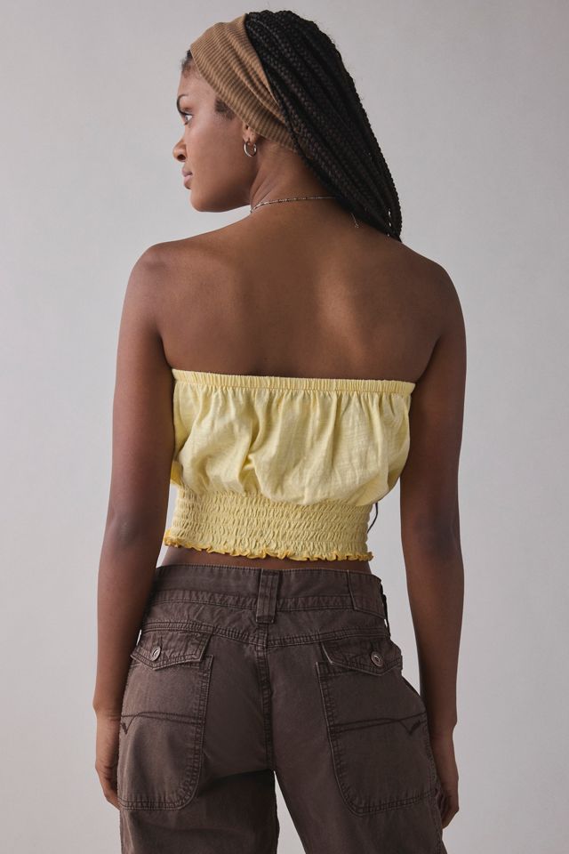 UO Maris Ruched Bubble Tube Top