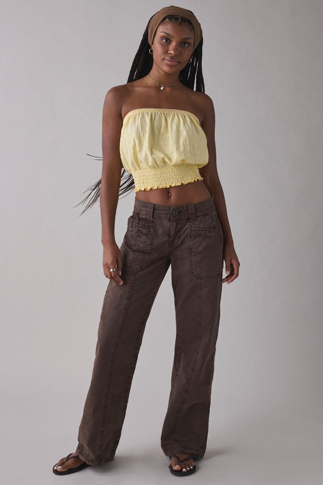 UO Maris Ruched Bubble Tube Top