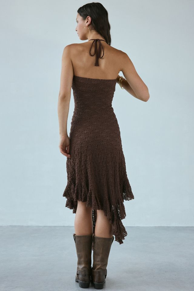 UO Sammie Convertible Tie Asymmetric Lace Midi Dress #2