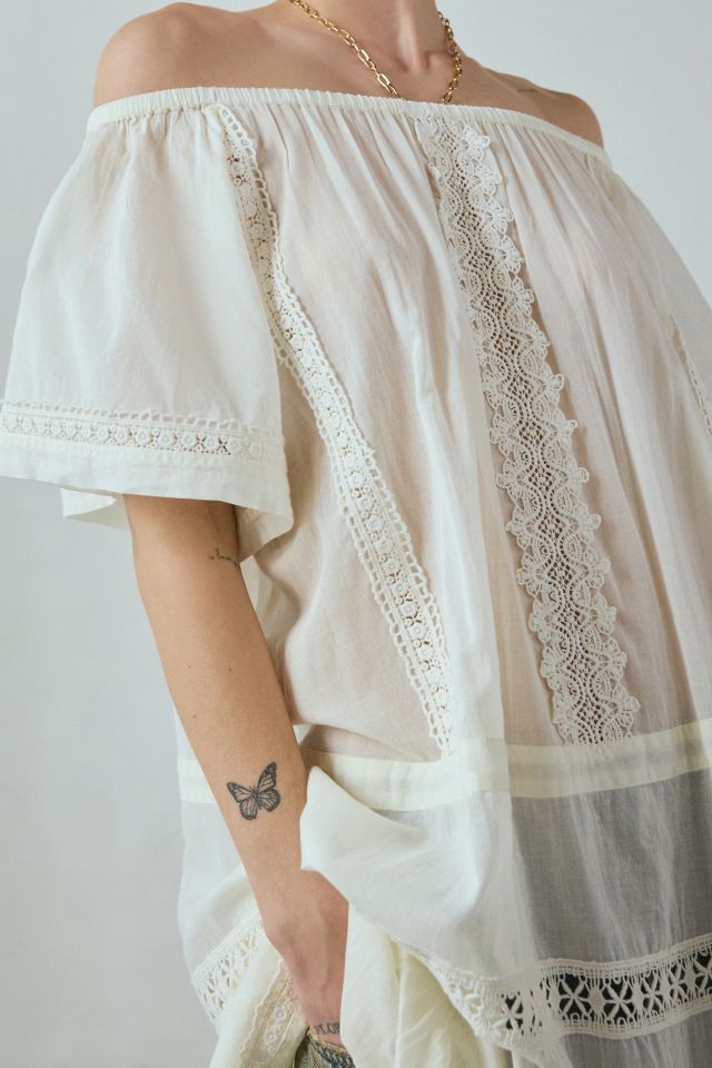 UO Lorelai Sheer Lace Off-The-Shoulder Midi Dress #2