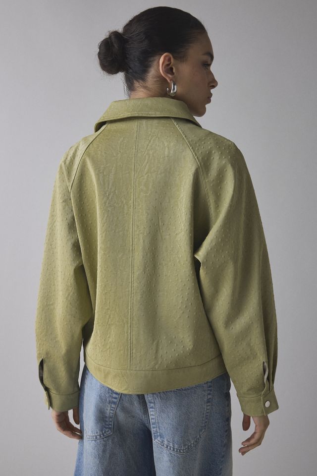Hosbjerg Tili Faux Leather Zip-Up Shirt Jacket #1