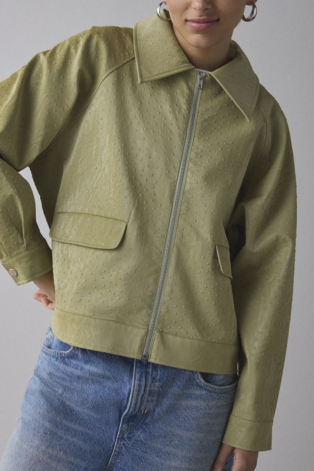 Hosbjerg Tili Faux Leather Zip-Up Shirt Jacket #3