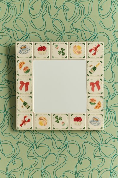 Hamptons Tile Square Ceramic Wall Mirror