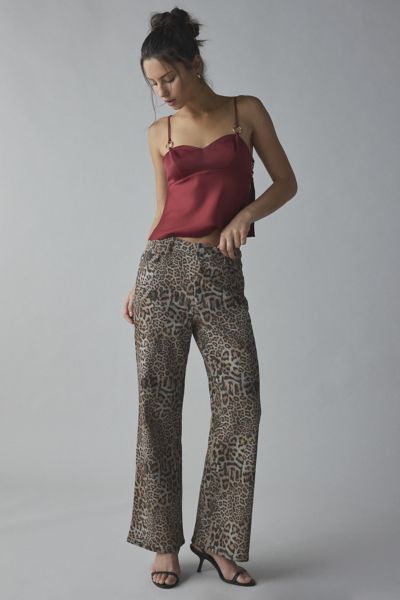 Another Girl Leopard Print Relaxed Fit Jean