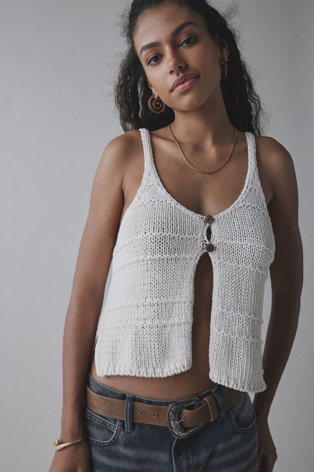 Kimchi Blue Kiara Split-Front Flyaway Sweater Tank Top #3