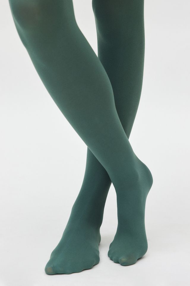 Dark Green Classic Opaque Tights #1