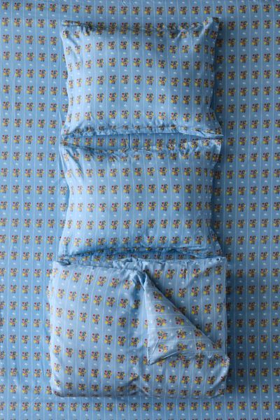 Bright Posies & Stripe Brushed Cotton Duvet Cover Set
