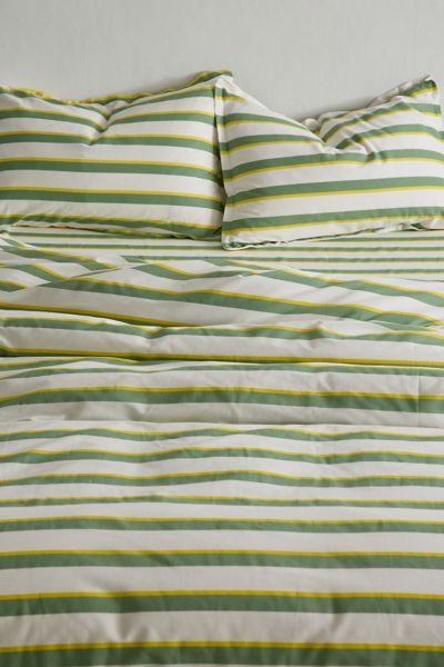 Off-Set Stripe Brushed Cotton Duvet Cover Set