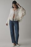UO Twilla Ruffled Sheer Chiffon Tie-Front Flyaway Blouse